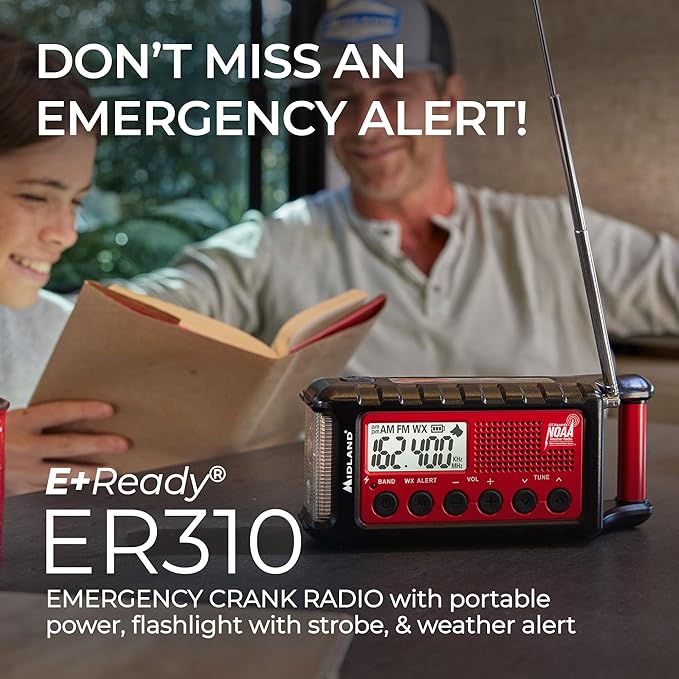 Midland - ER310, Emergency Crank Weather AM/FM Radio - Multiple Power Sources - Image 4