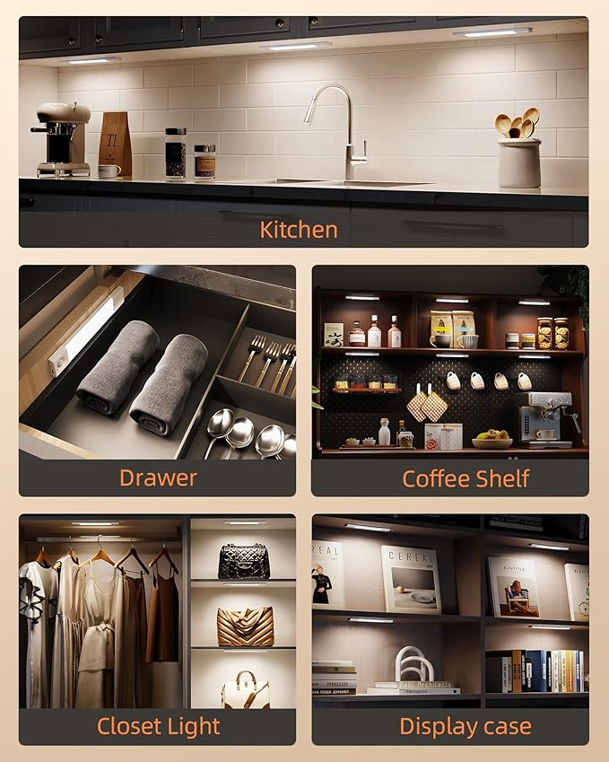 EZVALO Under Cabinet Lighting, Wireless Closet Lights, 50 LED Rechargeable - Image 7