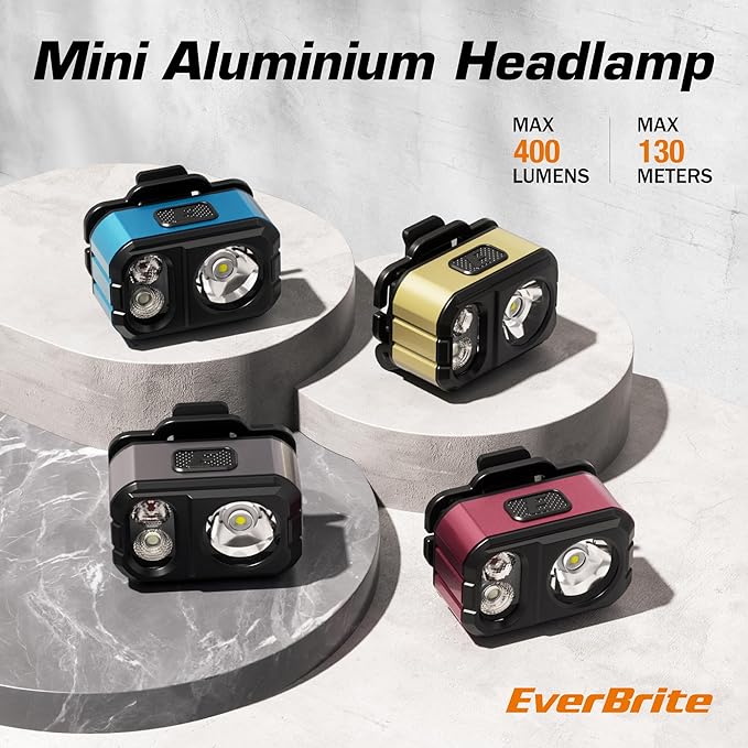 EverBrite 400LM Rechargeable Headlamp, 1.59 oz Lightweight & Comfortable Head - Image 8