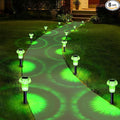 Priddop Solar Lights Outdoor Pathway Waterproof 8 Pack Green LED Green Stake by Priddop