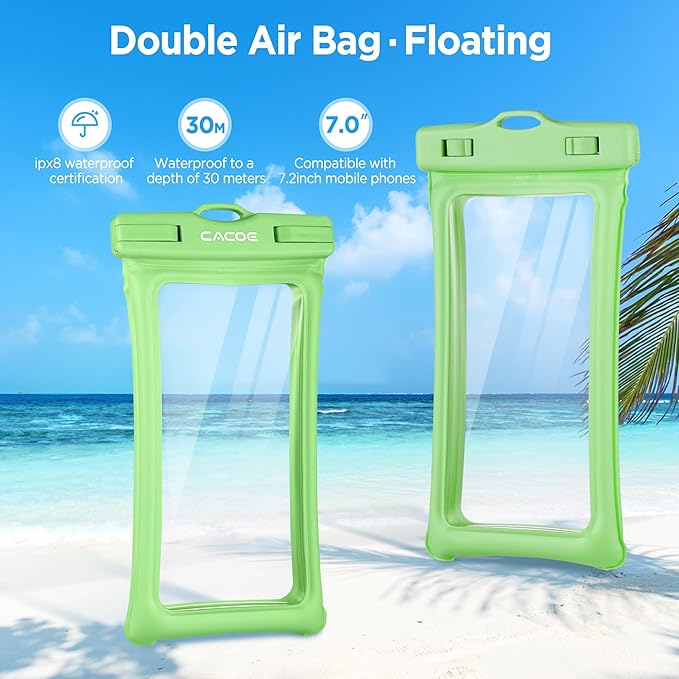 CACOE Floating Universal Waterproof Phone case 2 Pcs-Up to 7.0", Phone Pouch - Image 4