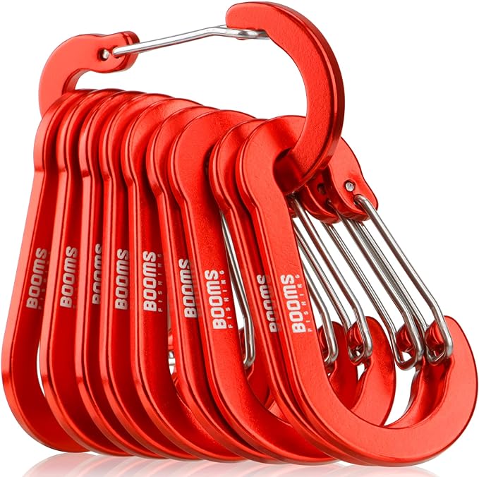 Booms Fishing CC5 Multi-Use Carabiner Clips, 10 Pack 2.3"/ 3.1" Caribeener Clips by BoomsFishing