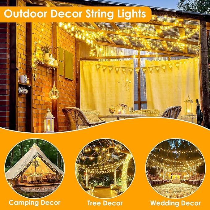 4Pack 240LED Christmas Fairy Lights Battery Operated - Image 3
