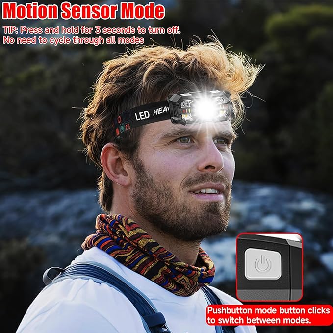 Headlamp Rechargeable 12Pack, 3000 Lumen Ultra-Light Bright Headlamp Flashlight - Image 4