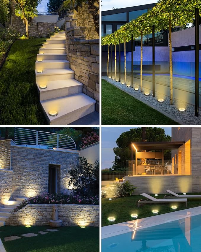 btfarm 12 Pack Solar Lights Outdoor, 8 LED Solar Ground Lights IP65 Waterproof - Image 5