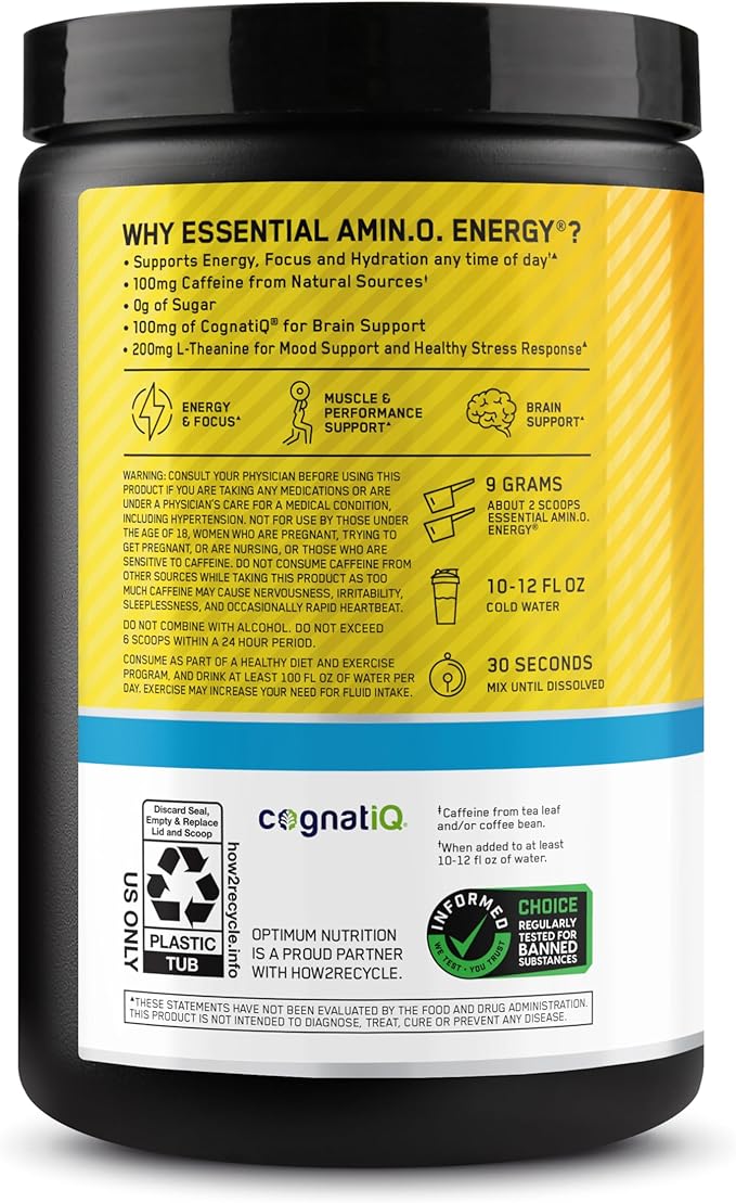 Optimum Nutrition Amino Energy Powder Plus Focus, - Image 4