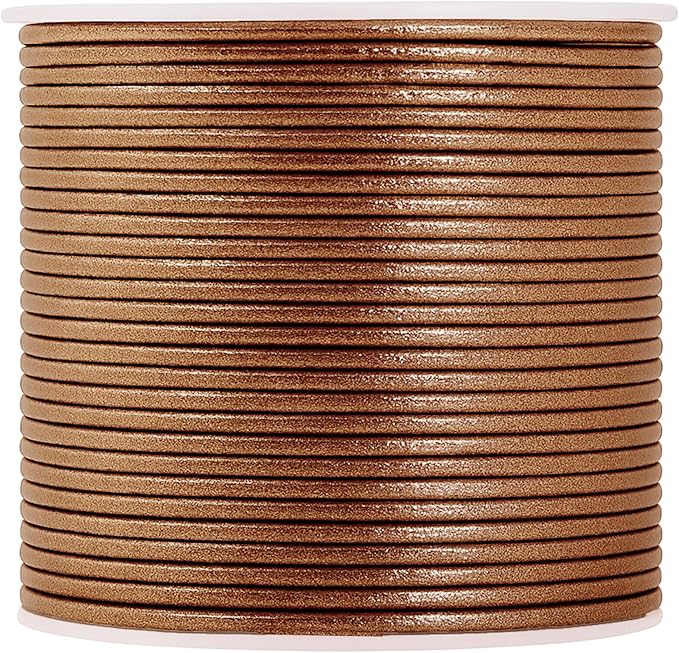 Mandala Crafts Round Genuine Bronze Leather Cord - Image 2