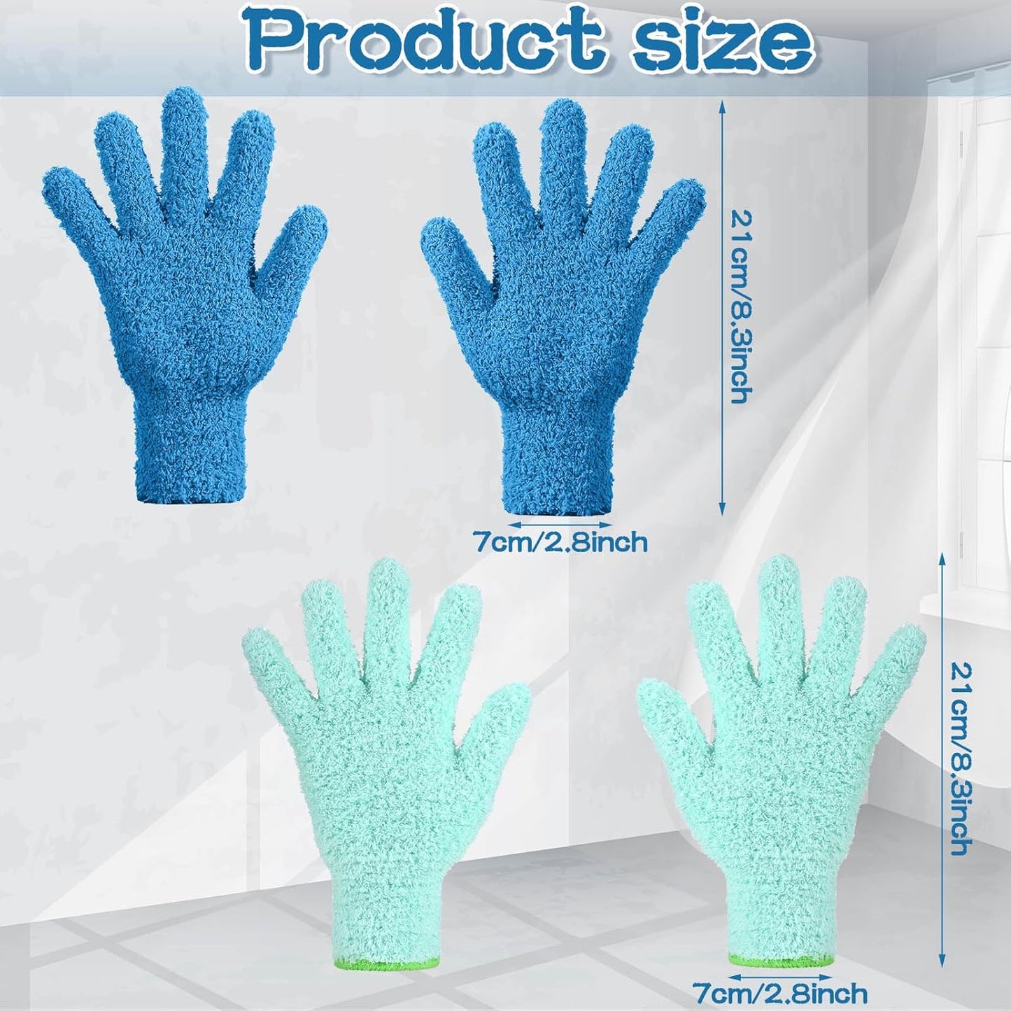 6 Pcs Microfiber Dusting Mitt Gloves Microfiber Washable Dusting Gloves Car Wash Mitt for Leaf Cleaning Plant