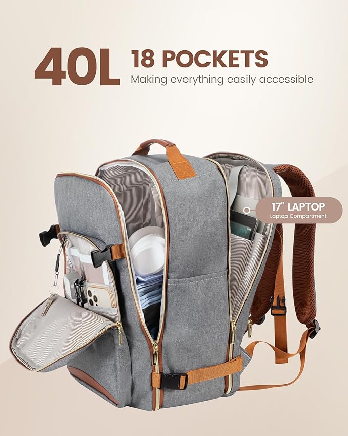 LOVEVOOK Travel Backpack for Women & Men 40L, Airline Approved Carry On - Image 3