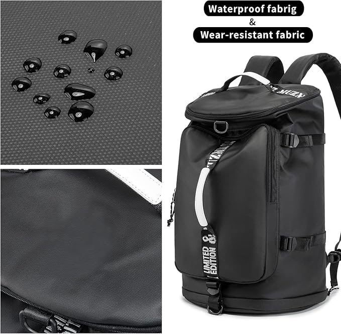Gym Duffle Bag Waterproof black Laptop Backpack Suitable - Image 6