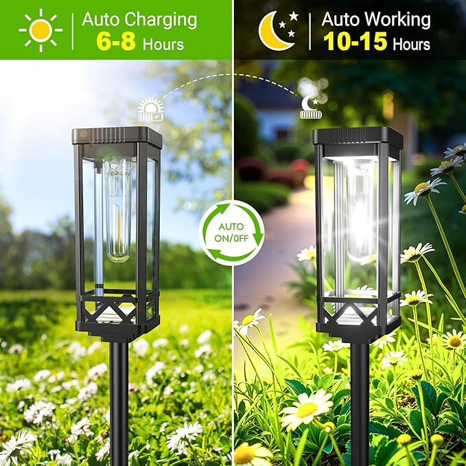 KOOPER Taller Solar Pathway Lights Outdoor, 6 Pack Upgraded Brighter Solar - Image 6