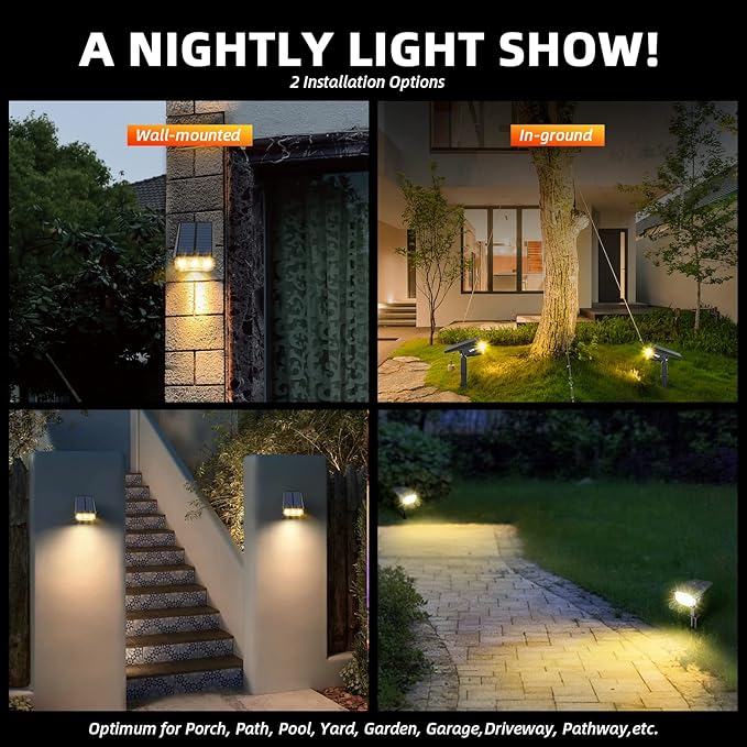 LEREKAM 3 Brightness Modes Solar Outdoor Lights - Image 3