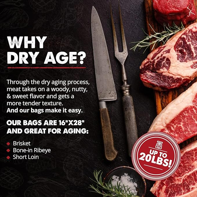 UMAi Dry Aging Bag for Steaks, Dry Age Bags for Meat, Brisket or Bone-In up to - Image 4