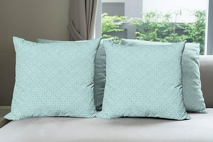 Ambesonne Celtic Decorative Throw Pillow Case Pack of 4, Aqua Celtic Style by Ambesonne
