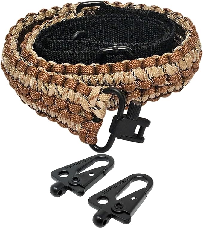 Extra Wide Gun Sling Paracord 550 Adjustable w/Swivels by Ten+Point+Gear