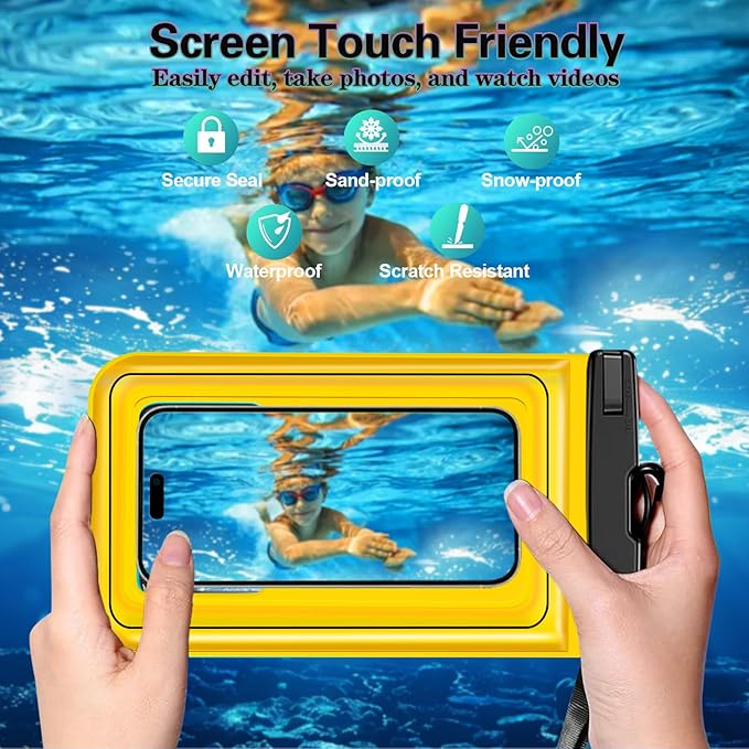 Floatable 3 Pack Multicolor Universal IP68 Floating Waterproof Phone Pouch - Image 5