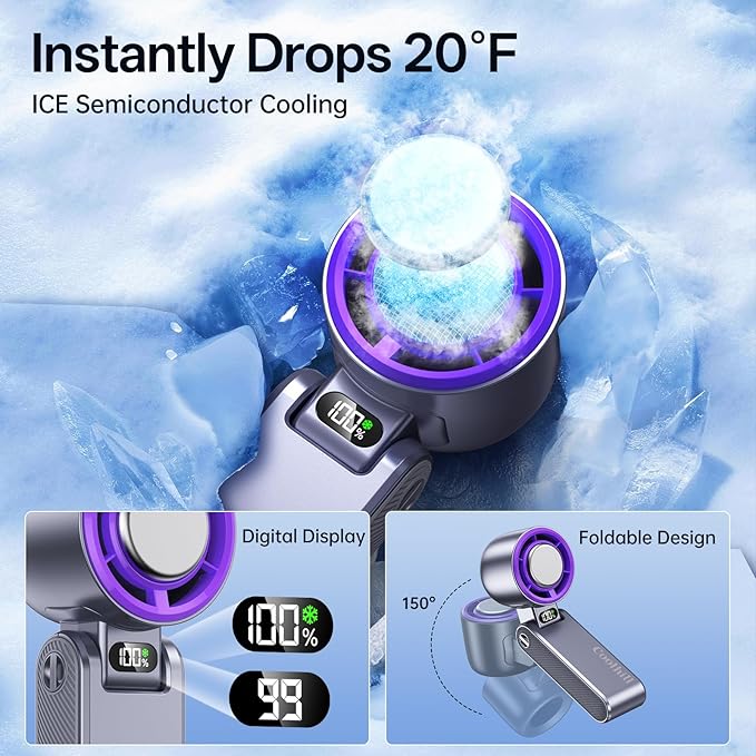 Handheld Portable fan with Turbo Cooling - Image 2