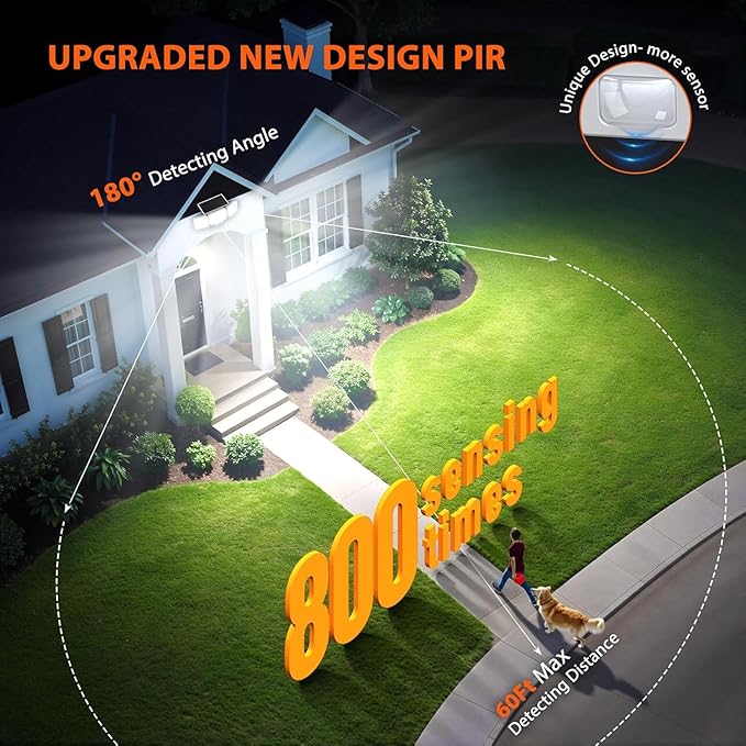 WdtPro Motion Sensor Outdoor Lights 3 Pack, 3500LM Bright Solar Lights Outdoor - Image 5