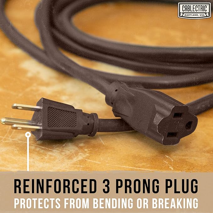 Brown Outdoor Extension Cord 25 ft, 16/3 Heavy Duty Cable - Image 6