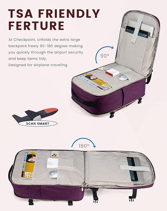 LOVEVOOK Travel Backpack for Women & Men 40L, Airline Approved Carry On - Image 8