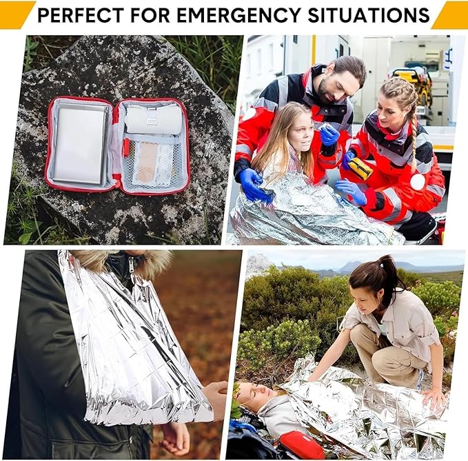 Emergency Survival Blanket, Mylar Thermal Blanket, Gigantic Space Blanket 82" x - Image 4