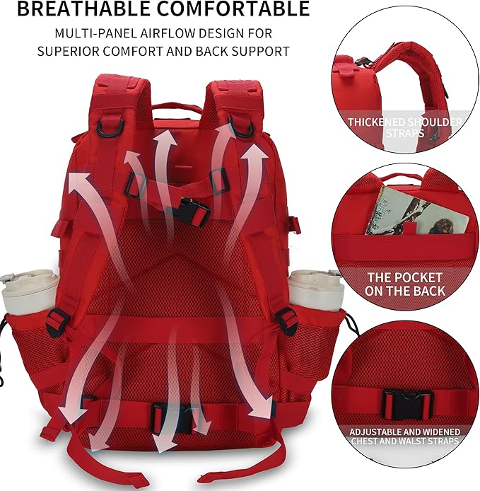 Sparklekle Military Tactical Backpack 45L 3 Day Assault Pack Waterproof Molle - Image 3