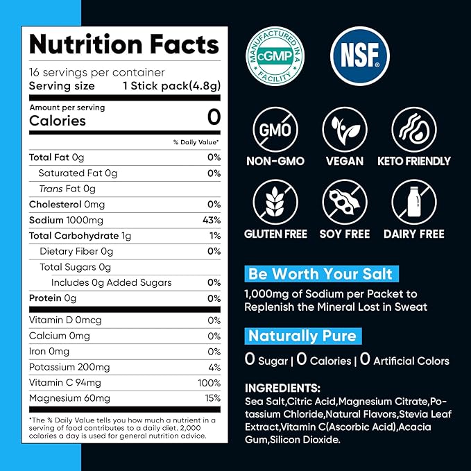 Venture Pal High Sodium Electrolyte Powder Packets | Sugar Free Hydration Drink - Image 8