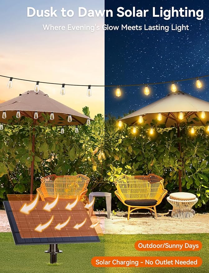 Brightever 200FT Solar String Lights Outdoor Waterproof, Patio Lights Solar - Image 6