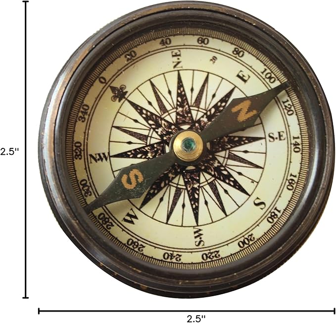 Marine Pocket Compass 1920 Vintage Brass Navigation Compass - Image 10
