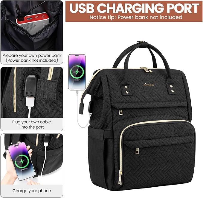 LOVEVOOK Laptop Backpack for Women, 15.6 Inch Professional Womens Travel - Image 3