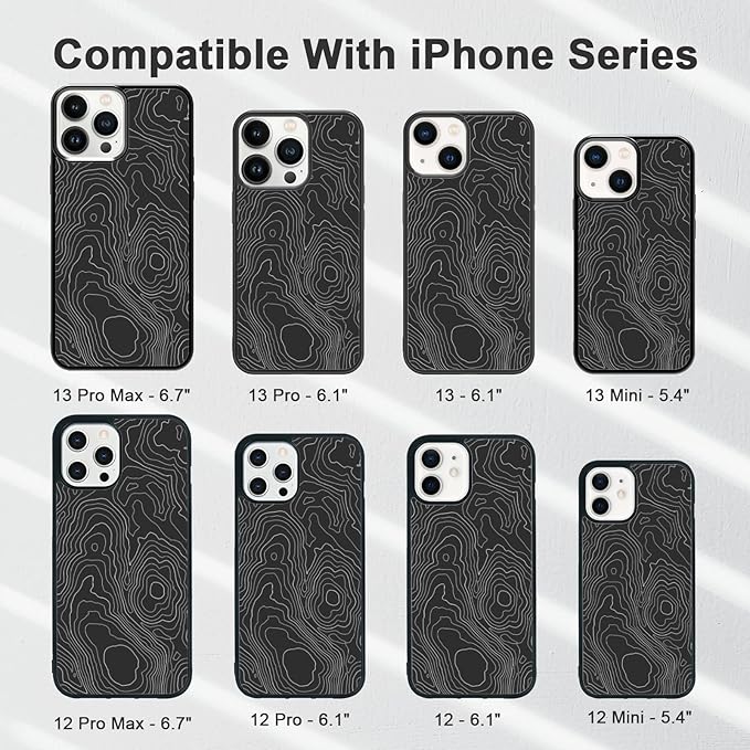 Aesthetic Topographic Map Phone Case Compatible - Image 3