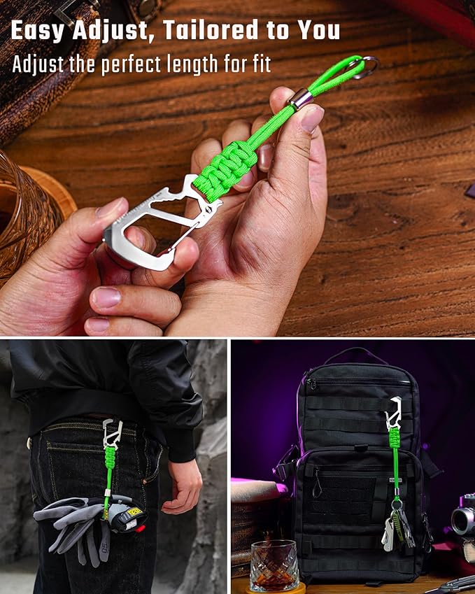 KeyUnity KC04 Paracord Keychain Carabiner Clip, Braided Lanyard - Image 3