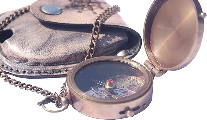 Brass Engrved Compass for Men, Pocket Compass - Image 5