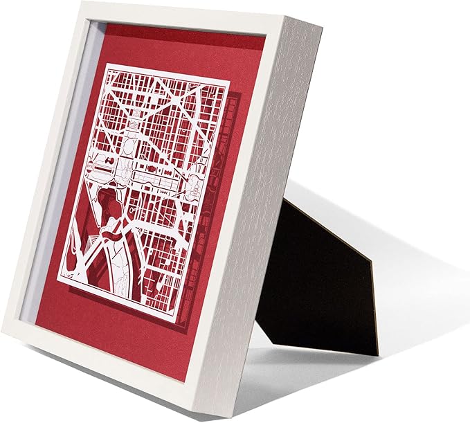 O3 Design Studio Washington D.C. Cut Map Framed, 9x9 inches, Paper Cutting Art - Image 2