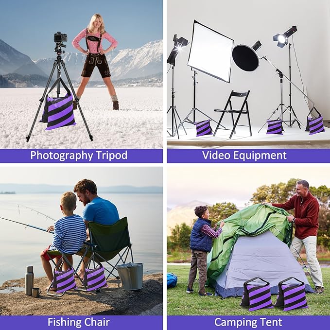 4 Packs Purple Sandbag Weight Bags - Image 6