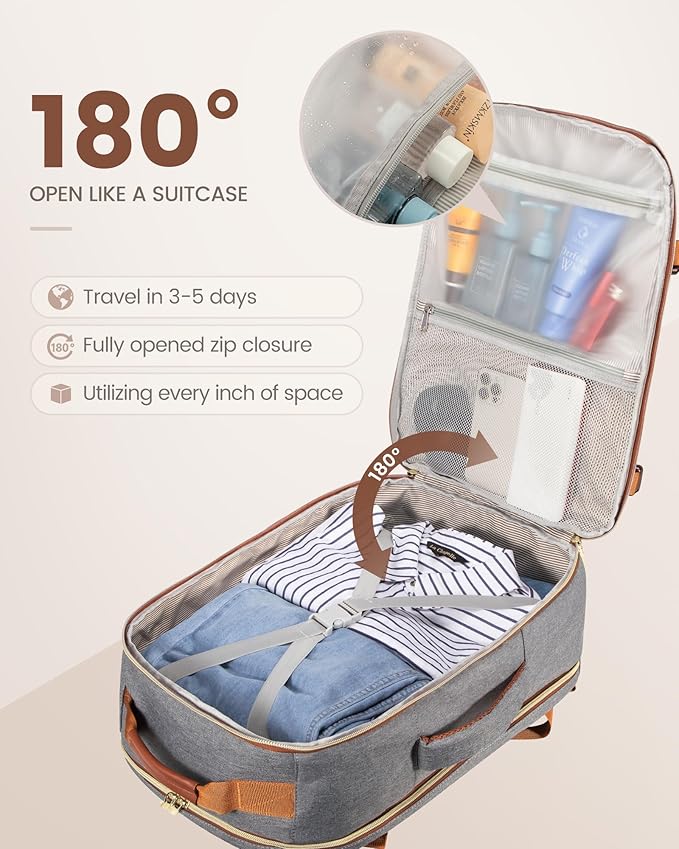 LOVEVOOK Travel Backpack for Women & Men 40L, Airline Approved Carry On - Image 2