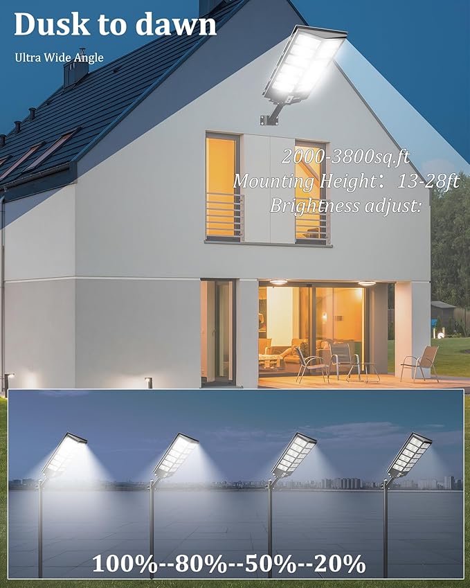 Ofuray Of-9800W Solar Street Lights Outdoor, Solar Security Flood Lights - Image 5