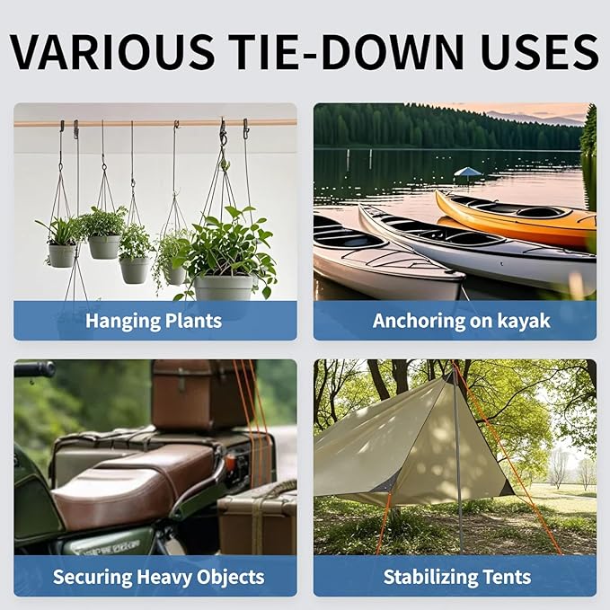 Longer 18ft Ratchet Straps Ropes Tie Down Rope Strap Small Mini Reflctive - Image 2