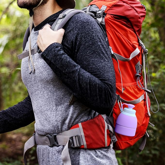Collapsible Lightweight 20oz Water Bottle, Food-Grade Silicone BPA Free - Image 2