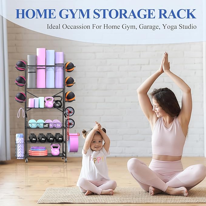 Mythinglogic Yoga Mat Storage Racks, Home Gym Storage Rack - Image 7