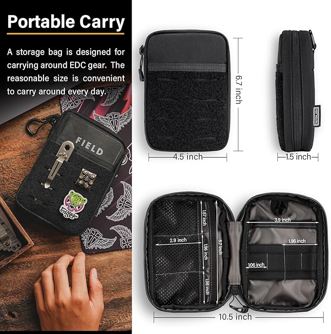 TACTICAL GEEK EDC Compact Waist Pocket Pouch, Men EDC Pouch Organizer, Utility - Image 3
