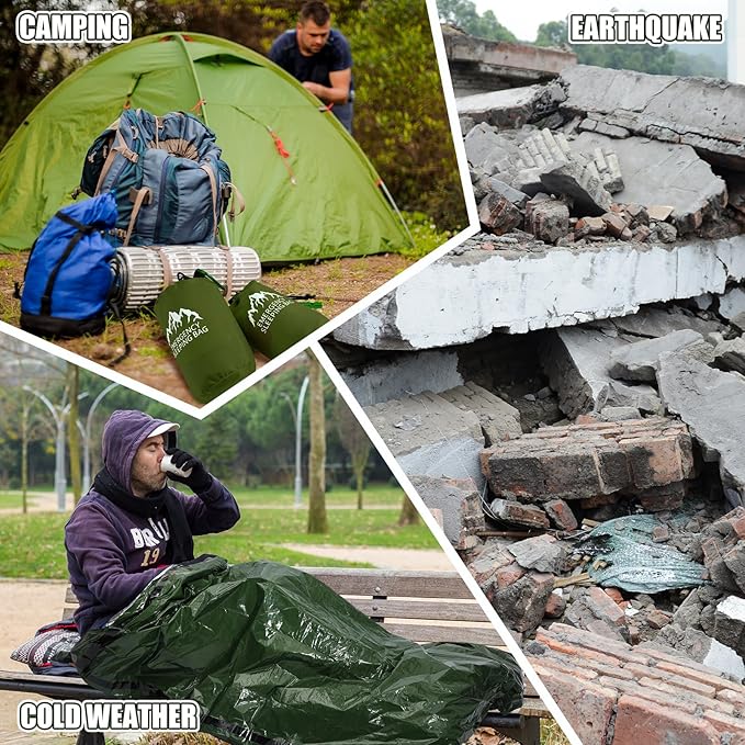 Oudain 2 Pcs XL Emergency Sleeping Bag 94.5" x 49.2" Waterproof Survival - Image 6