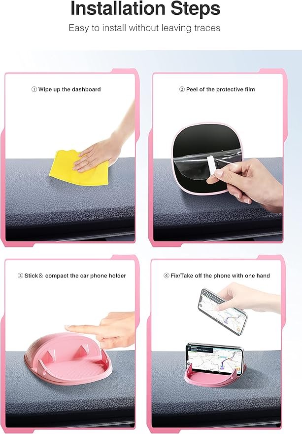 Loncaster Car Phone Holder, Car Phone Mount Silicone Car Pad Mat - Image 5