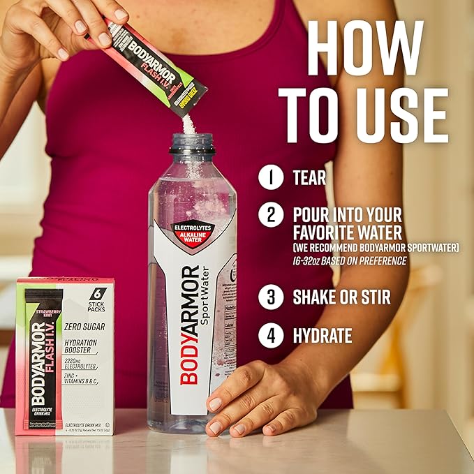 BODYARMOR Flash IV Electrolyte Packets, Strawberry Kiwi - Image 4
