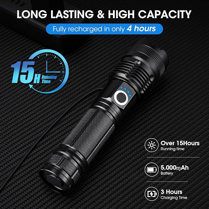 Kmivo Flashlights Rechargeable LED High Lumens - Image 3
