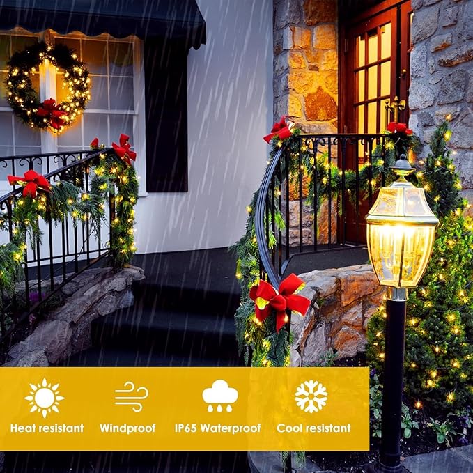 Extra-Long Solar String Lights for Outside, 2 Pack 200LED Solar Fairy Lights - Image 6