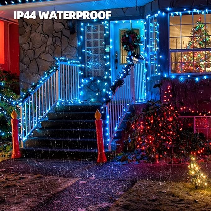 Blue Christmas Lights, 2 Pack Total 40 FT 200 Count Incandescent Christmas Mini - Image 7