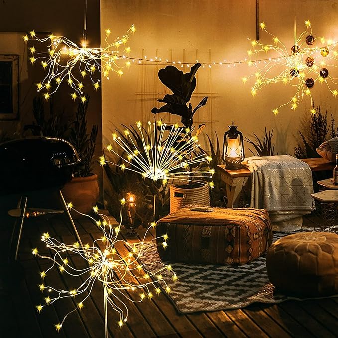 JJGoo Solar Firework Lights, 2 Pack 150 LEDs 2 Lighting Modes Solar Lights - Image 8