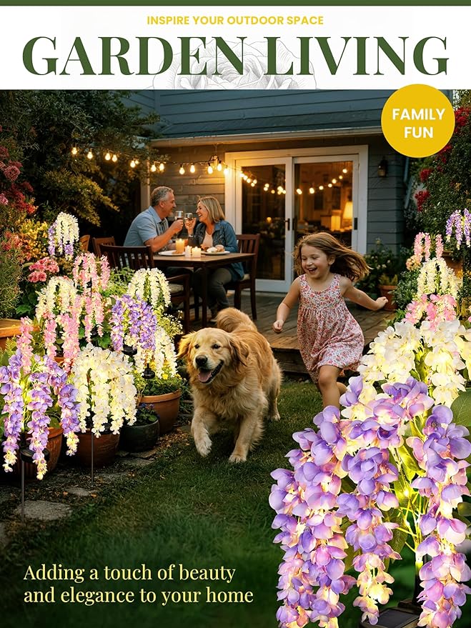 GIGALUMI Solar Lights Outdoor for Garden Decor, 3 Pack Solar Flower Lights - Image 9