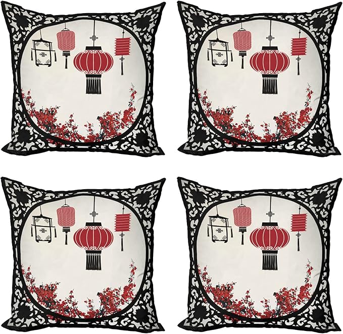 Ambesonne Lantern Throw Pillow Cushion Case Pack of 4, Lanterns by Ambesonne